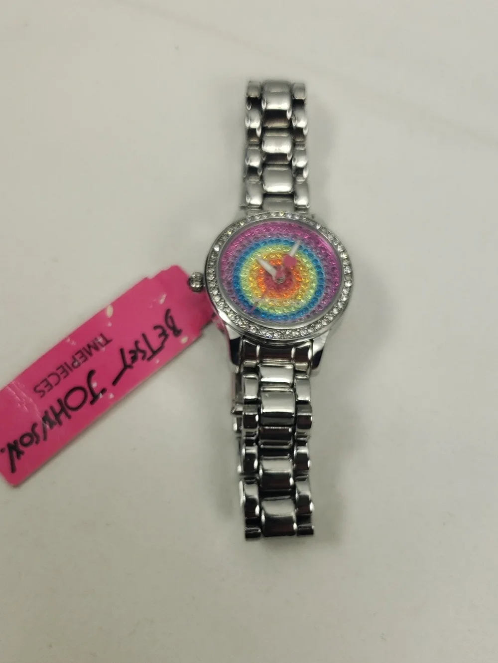 Betsey Johnson Rainbow Jewelstone Working Watch